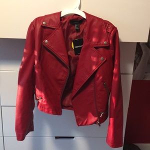 New with tags Forever 21 Red Leather Jacket Large